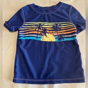 Tommy Bahama Kids Navy Rashguard with Sunset Stripes‎